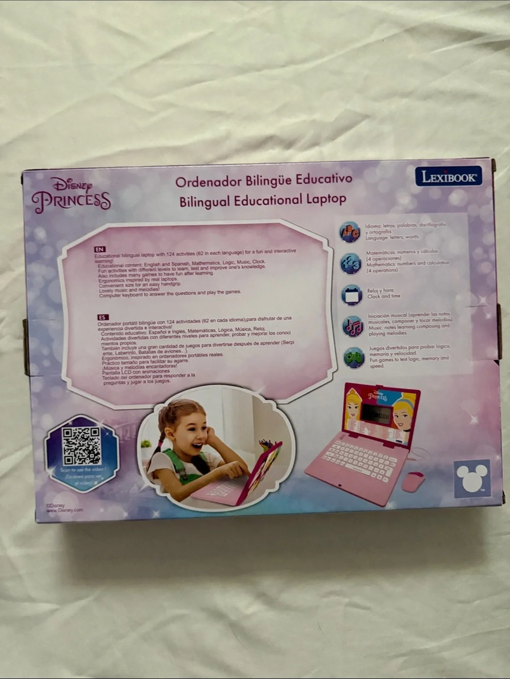 Disney Princess Pink Bilingual Educational Tablet with Mouse
